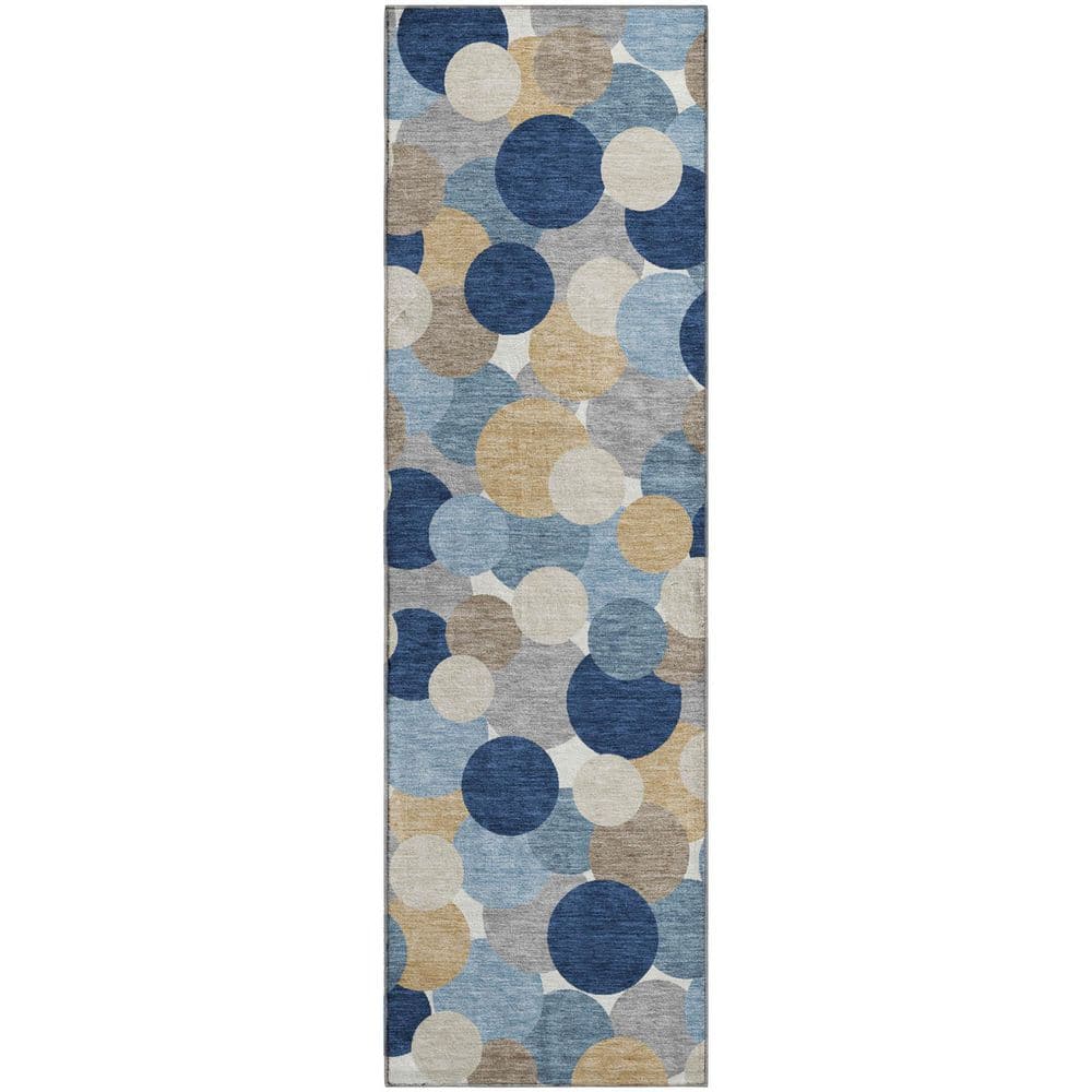 Mayfield Premium Machine Washable Abstract AMF2450 Blue 2 ft. x 7 ft. Runner Rug price history on PriceWatchPro