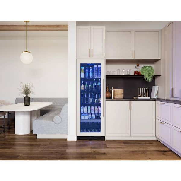 Depot - Size Cooler Full The Panel 24 Ready Zone 266-Can in. Zephyr 14-Bottle Beverage PRB24F01BPG Home Single and Presrv