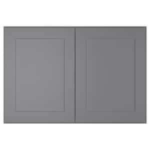 36-in. W x 24-in. D x 24-in. H in Shaker Grey Plywood Ready to Assemble Wall Bridge Kitchen Cabinet with 2 Doors