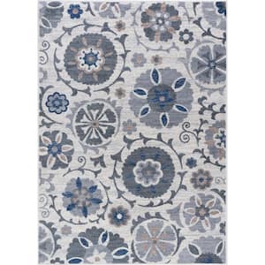 Madison Floral Cream 5 ft. x 7 ft. Indoor Area Rug