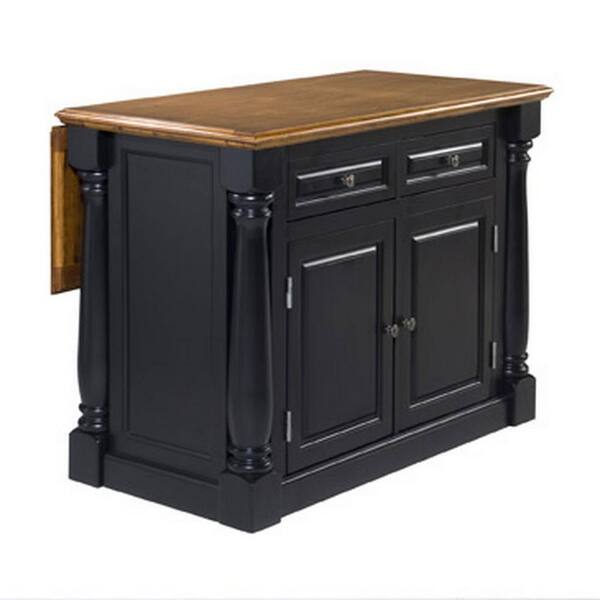 Homestyles Monarch Black And Oak Kitchen Island 5008 94 The Home Depot Oak Kitchen Island 5008 94, Home Depot Kitchen Islands With Stools