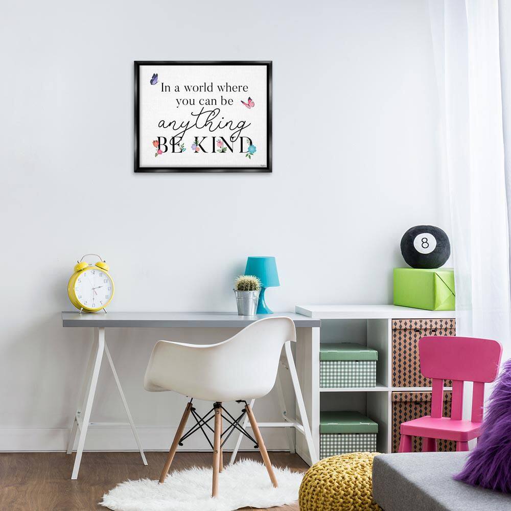 Be Anything & Kind by Gigi Louise Black Floater Frame Typography Graphic Art Print 17 in. x 21 in. price history on PriceWatchPro