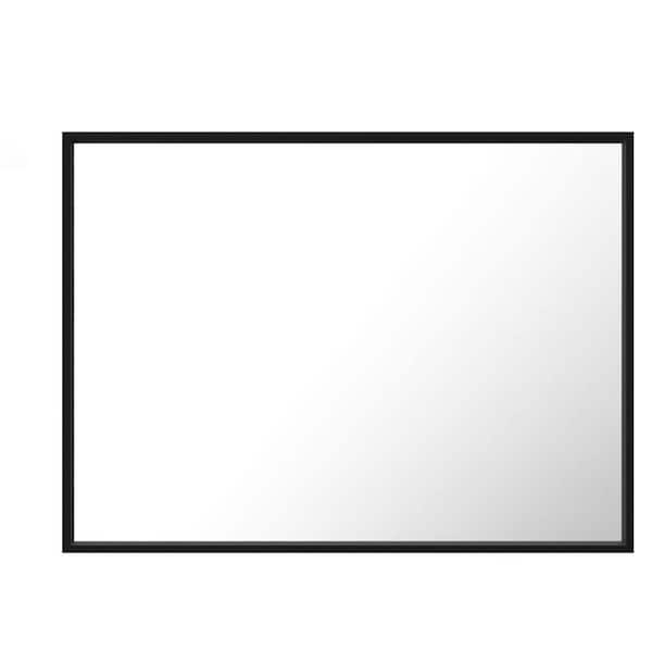 40 in. W. x 30 in. H Rectangular Framed French Cleat Wall Mounted Tempered Glass Bathroom Vanity Mirror in Matte Black