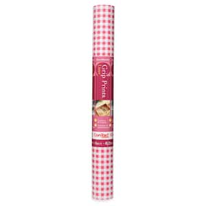 Grip Prints 18 in. x 4 ft. Hot Plaid Pink Non-Adhesive Vinyl Top Grip Drawer and Shelf Liner (6-Rolls)