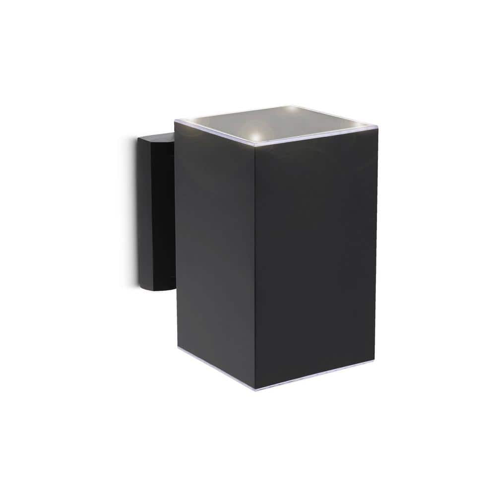 TECHKO 20 Lumens Solar Outdoor Black Wall Light Integrated LED