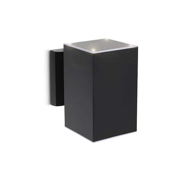 20 Lumens Solar Outdoor Black Wall Light Integrated LED Aluminum