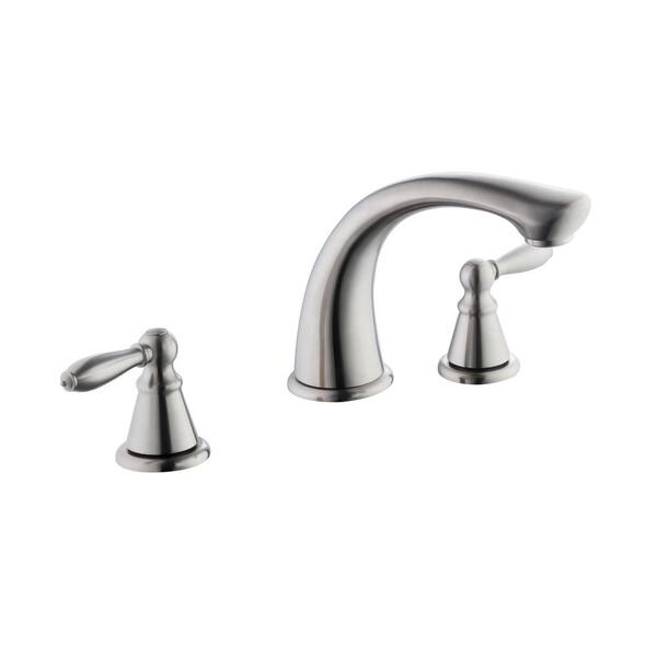 Glacier Bay Adley 2-Handle Deck-Mount Roman Tub Faucet in Brushed Nickel