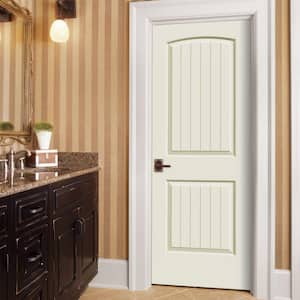 32 in. x 80 in. Santa Fe Vanilla Painted Right-Hand Smooth Solid Core Molded Composite MDF Single Prehung Interior Door