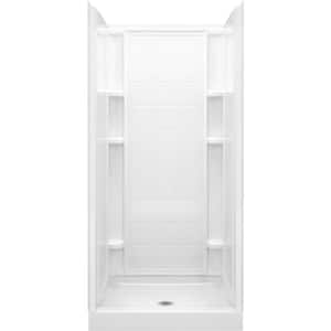 Ensemble 36 in. x 72-1/2 in. 1-Piece Direct-to-Stud Shower Back Wall in White