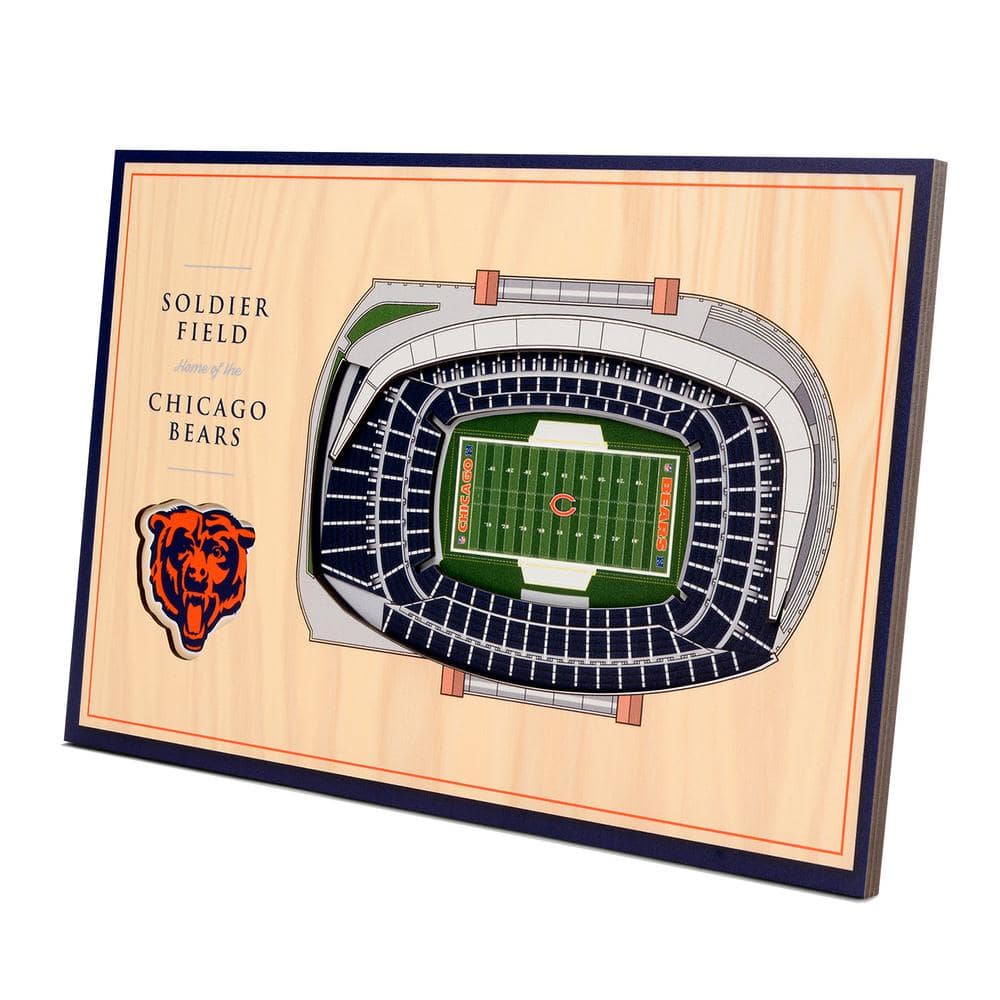 YouTheFan NFL Chicago Bears Wooden 8 in. x 32 in. 3D Stadium Banner-Soldier  Field 0952701 - The Home Depot