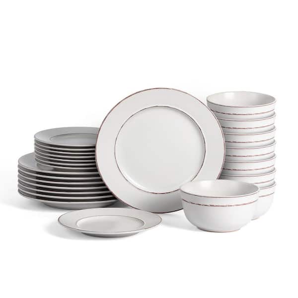 Unbranded Hazel 24-Piece Grey Stoneware Full Set(Service for 8)