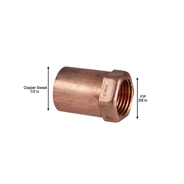 1" x 1-1/2" CxF Reducing Copper Adapter Sweat x FIP Thread Fitting 