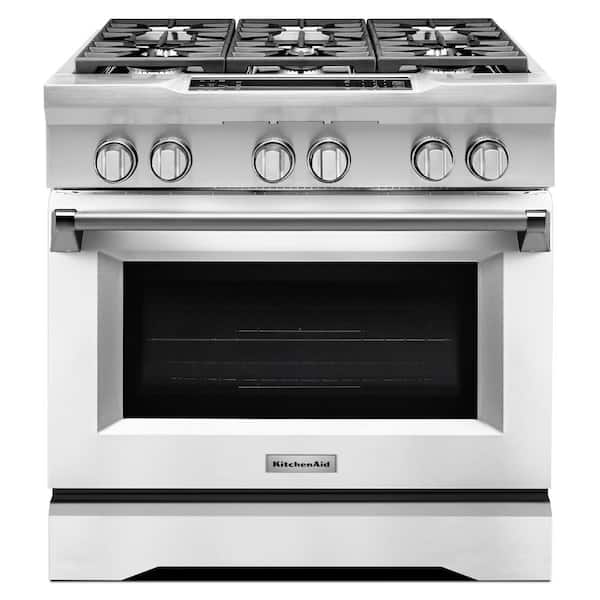 KitchenAid 5.1 cu. ft. Dual Fuel Range with Convection Oven in Imperial White