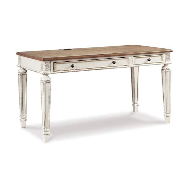 Signature DESIGN BY ASHLEY Realyn 60 in. Rectangular White/Brown 2