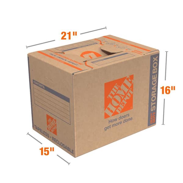 The Home Depot Medium Heavy Duty Tapeless Moving, Shipping, Storage Box with Handles LKBOX