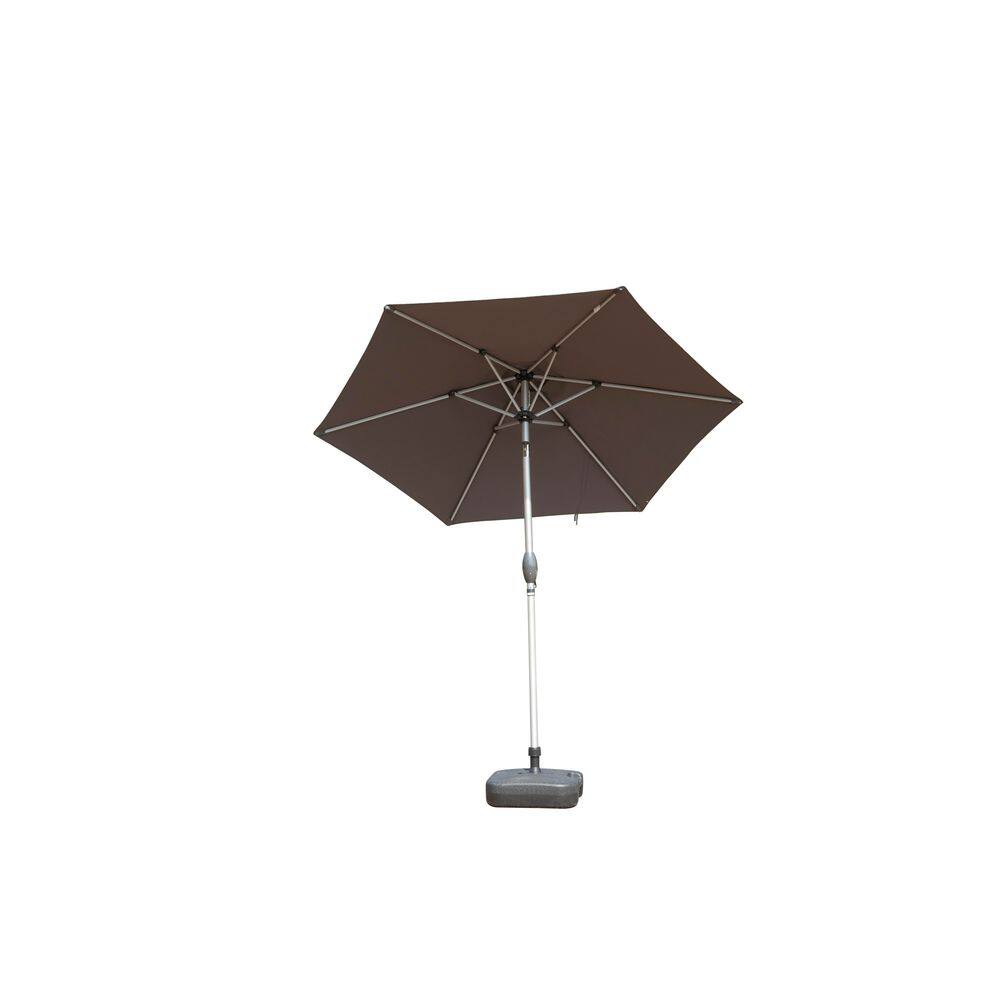 7.5 ft. Steel Outdoor 6-Rib Market Patio Umbrella in Gray with Push Button Tilt and Crank (Base Not Included) price history on PriceWatchPro