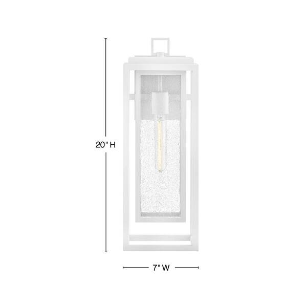 HINKLEY - Republic 1-Light Textured White Hardwired Outdoor Wall Lantern Sconce