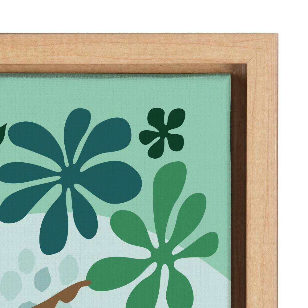 18" x 24" Sylvie Mid Century Modern Girl Friends by Rachel Lee Framed Wall Canvas Natural - Kate & Laurel All Things Decor