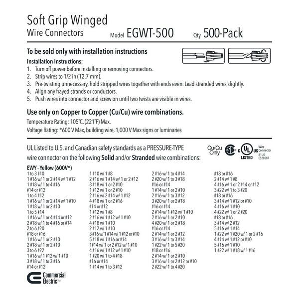 Commercial Electric Soft Grip Winged Wire Connector Tan (500-Pack