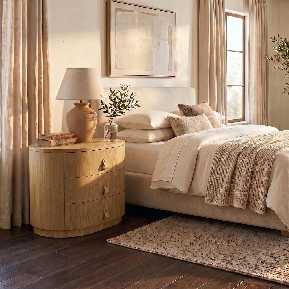 Laurabella Natural 3 Drawer Nightstand