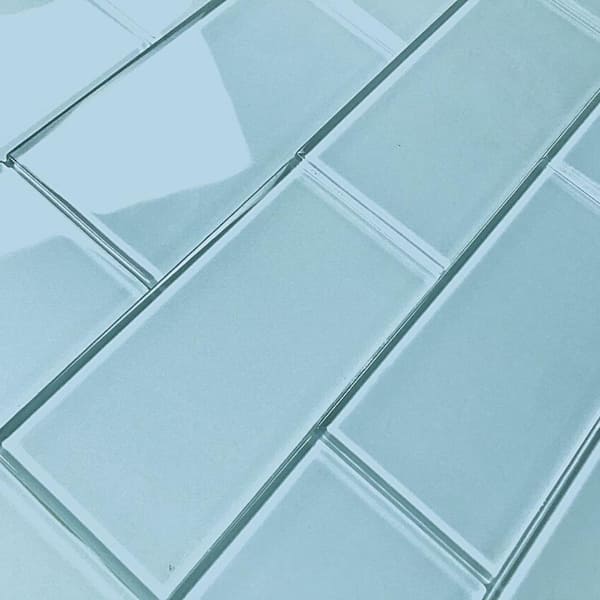 Light Blue 3 in. x 6 in. Glass Peel and Stick Subway Tile (11 Sq. Ft./Case)