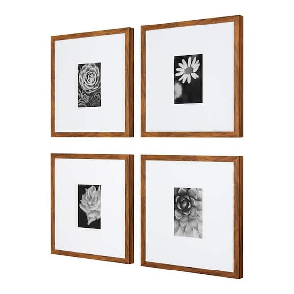 StyleWell 16 in. x 16 in. Matted to 5 in. x 7 in. Walnut Gallery