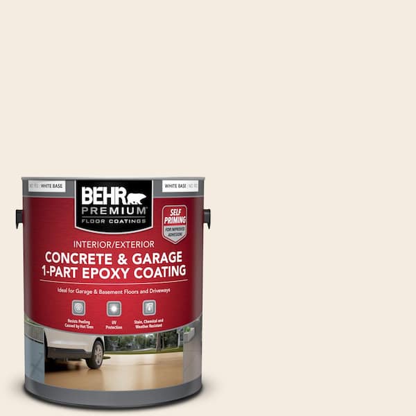 BEHR PREMIUM 1 gal. #PPU5-09 Bleached Linen Self-Priming 1-Part Epoxy Satin Interior/Exterior Concrete and Garage Floor Paint