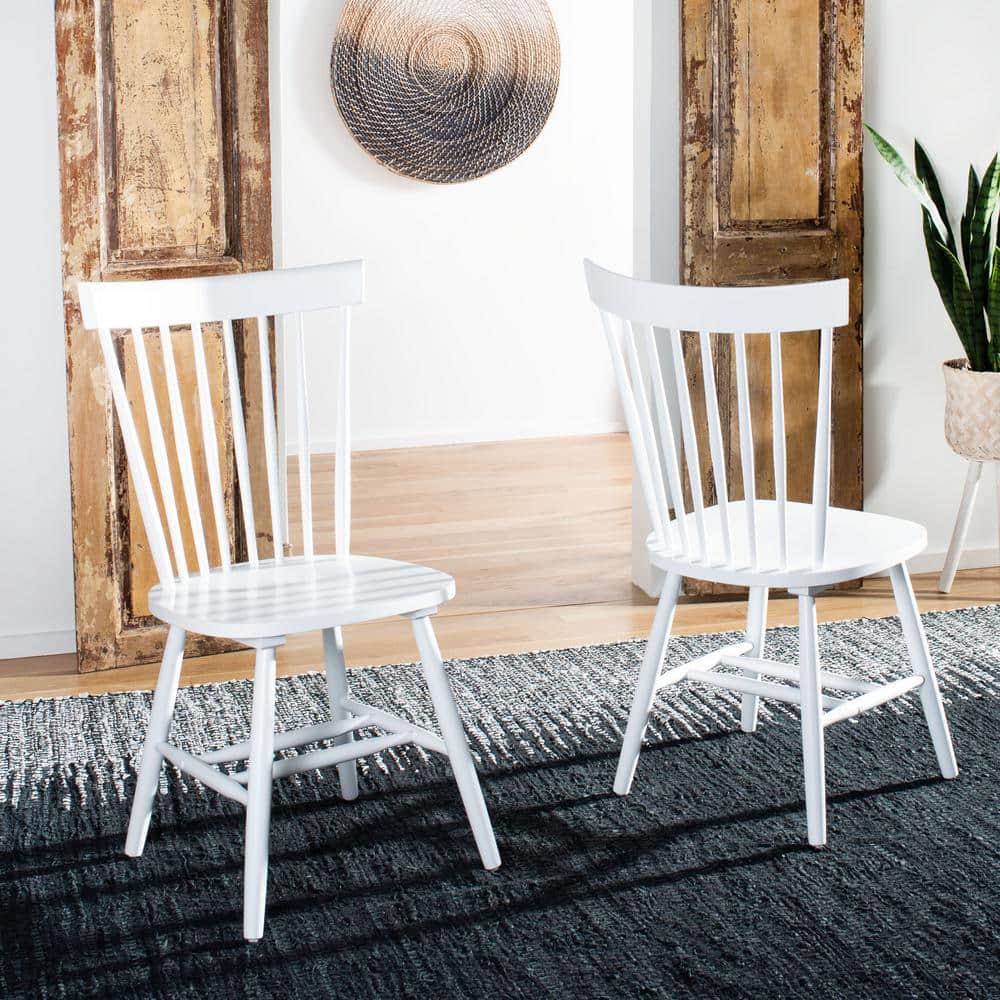 Classic White Windsor High Slat Side Chair in Solid Malaysian Oak