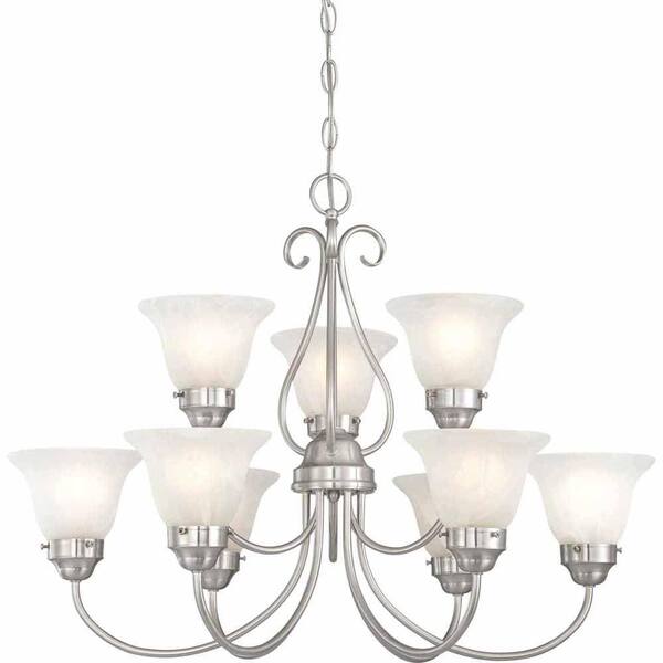 Filament Design Lenor 9-Light Brushed Nickel Incandescent Ceiling Chandelier