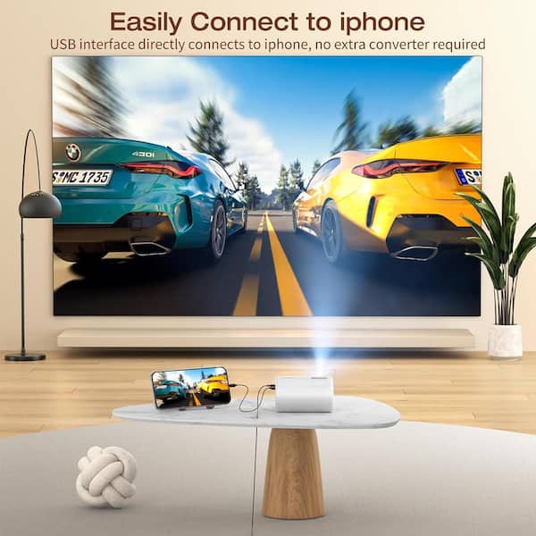 Lukyamzn 1920 x 1080 Full HD Mini Portable Projector with 9000