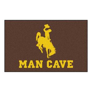 NCAA University of Wyoming Brown Man Cave 5 ft. x 8 ft. Area Rug