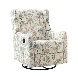 Bernd Floral Polyester Swivel Glider Recliner with Rocking