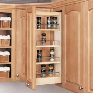 Natural Maple 5" Pull Out Wall Kitchen Cabinet Organizer Storage Rack