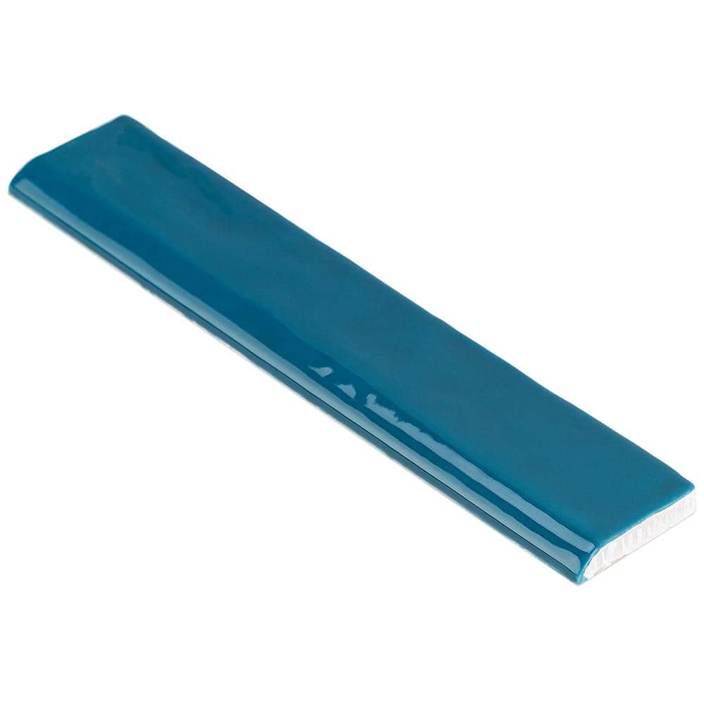 Brookline Teal 2x10 Polished Ceramic Bullnose Tile