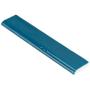 Newport Teal 1.97 in. x 9.84 in. Polished Ceramic Wall Bullnose Tile