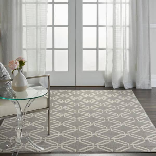 Jubilant Grey 4 ft. x 6 ft. Moroccan Farmhouse Area Rug