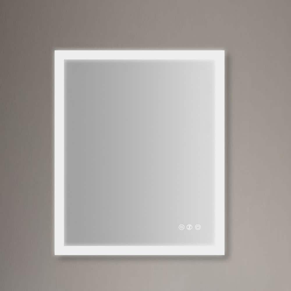 24 in. W x 32 in. H Large Rectangular Frameless Dimmable LED Lighted and An
