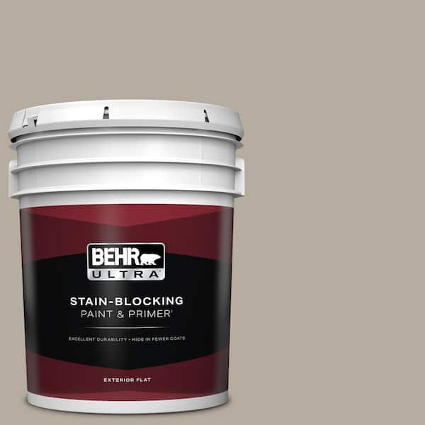 BEHR ULTRA 5 gal. #PPU18-13 Perfect Taupe Flat Exterior Paint & Primer