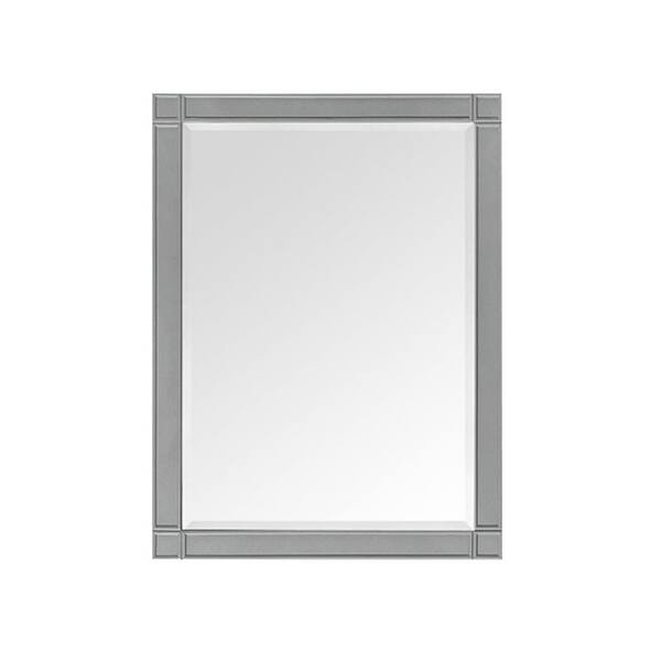 Home Decorators Collection Stockham 27 in. W x 36 in. H Rectangular Wood Framed Wall Bathroom Vanity Mirror in Chilled Gray