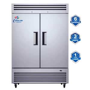 55 in. W 47 cu.ft. NSF Commercial Auto-Defrost 2-Door Refrigerator in Stainless Steel