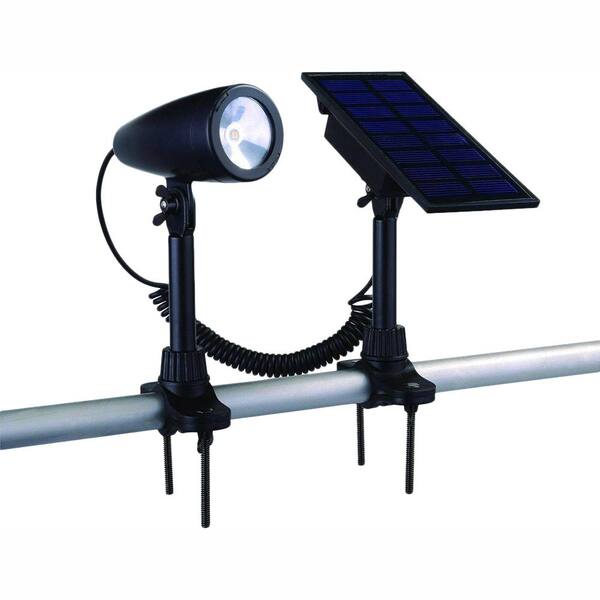 hampton bay solar black led flag pole light