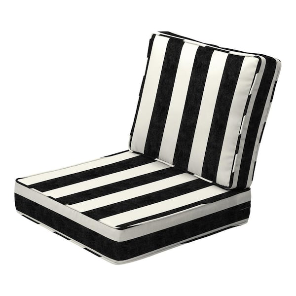 ARDEN SELECTIONS ProFoam 24 in. x 24 in. 2-Piece Deep Seating Outdoor Lounge Chair Cushion in Onyx Black Cabana