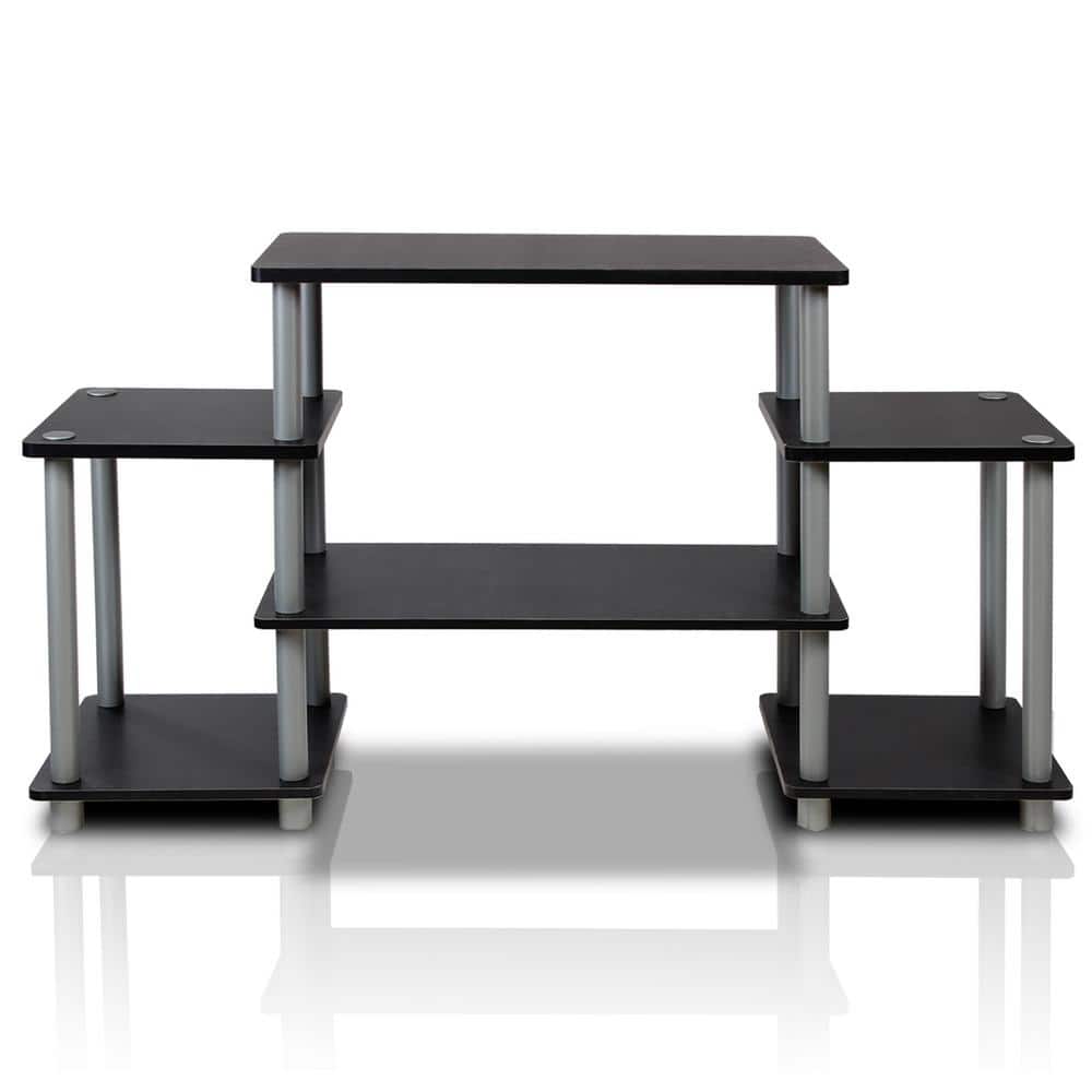 Sleek 41.5" Black & Gray PVC Composite Media Stand