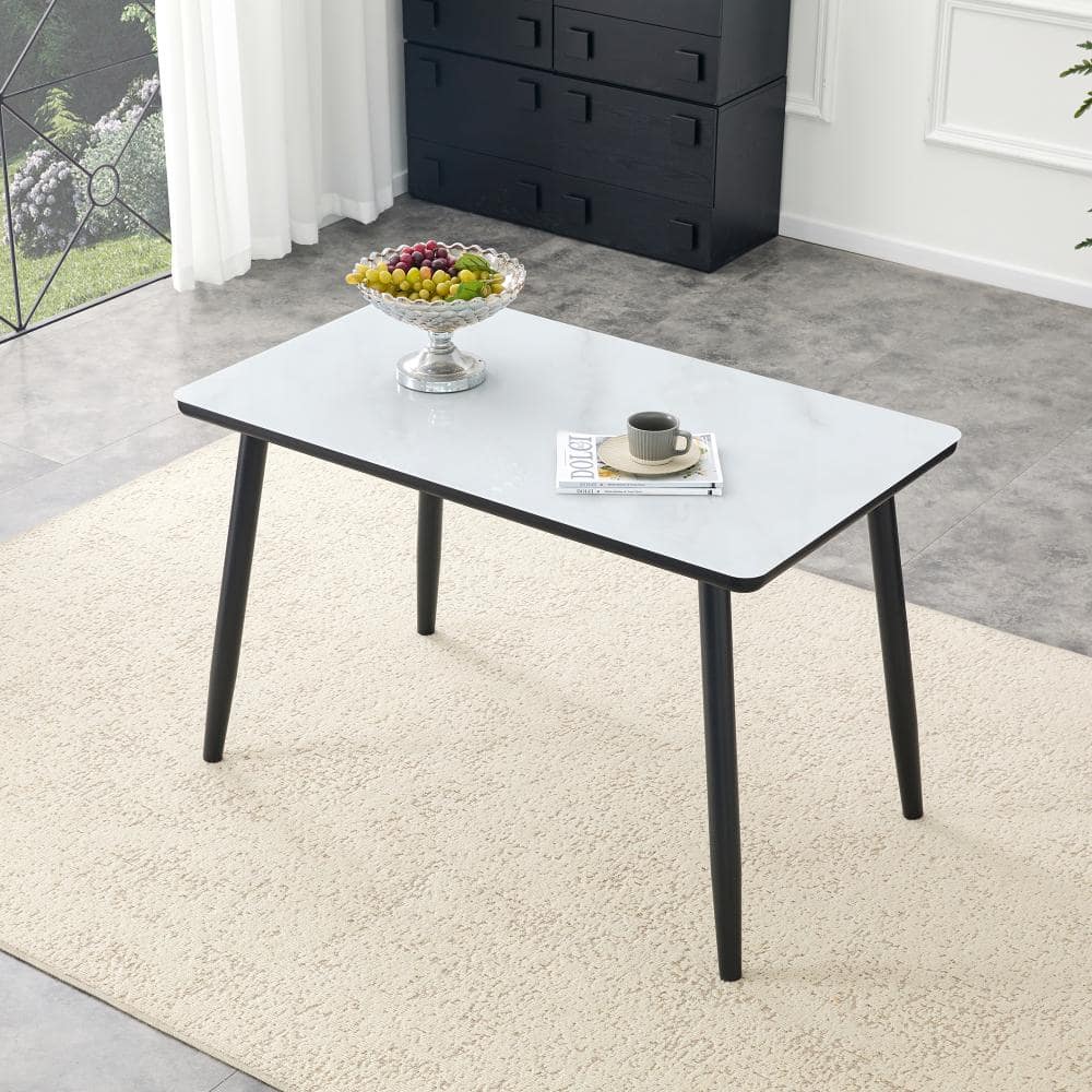 White and Black Rectangle Dining Table price history on PriceWatchPro