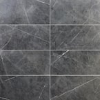 Ivy Hill Tile Marmo Dark Gray 11.81 In. X 23.62 In. Matte Marble Look ...