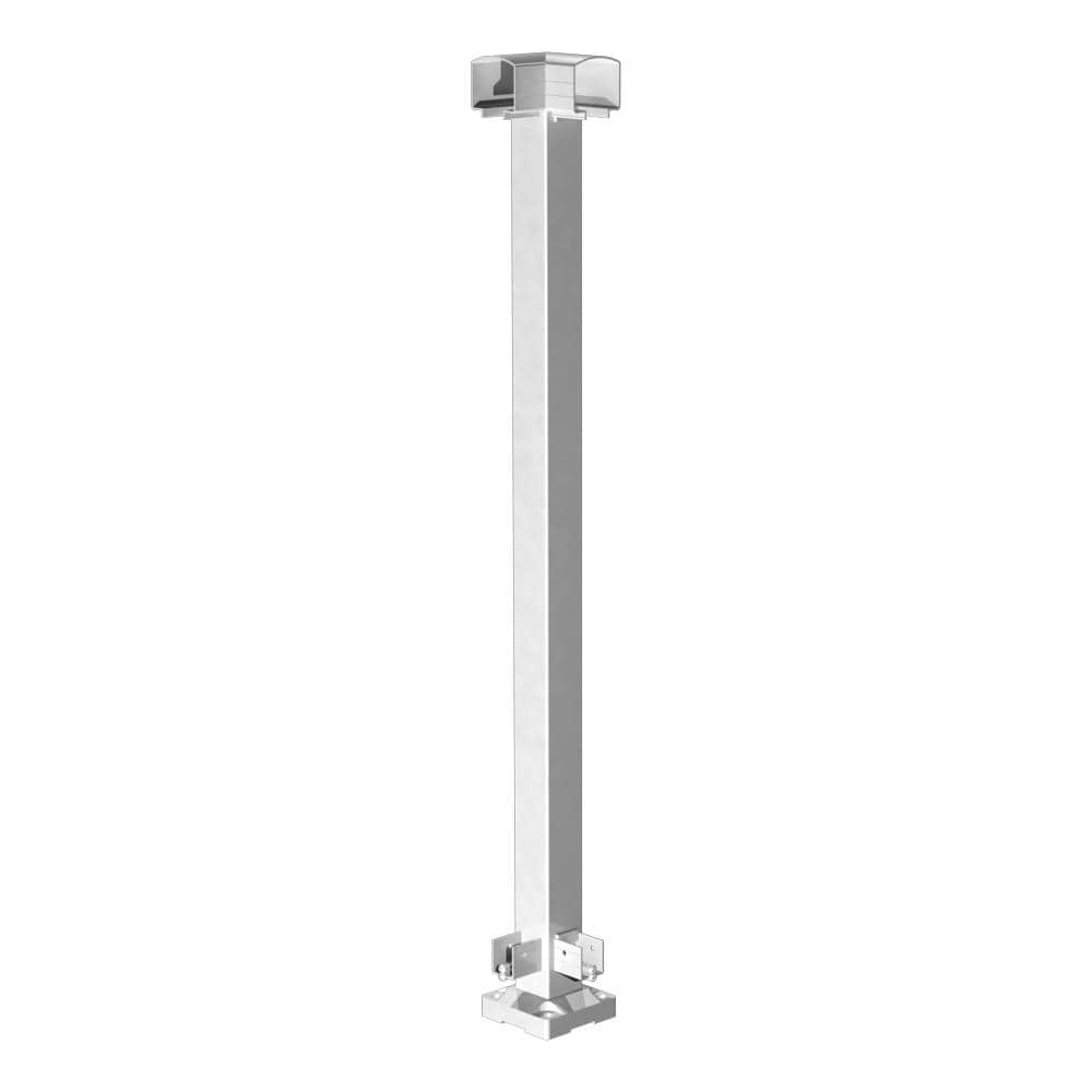 Peak Aluminum Railing 2 in. x 42 in. White Aluminum Deck Railing Corner