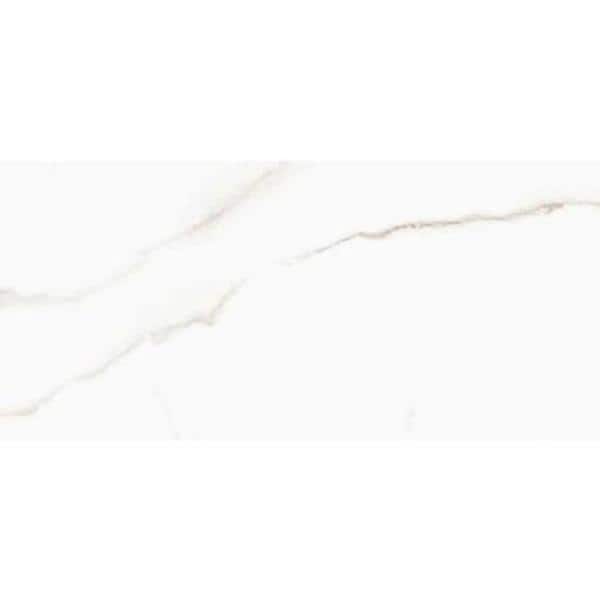 Sculpture White Matte Porcelain Stone Look Tile 12" x 24"