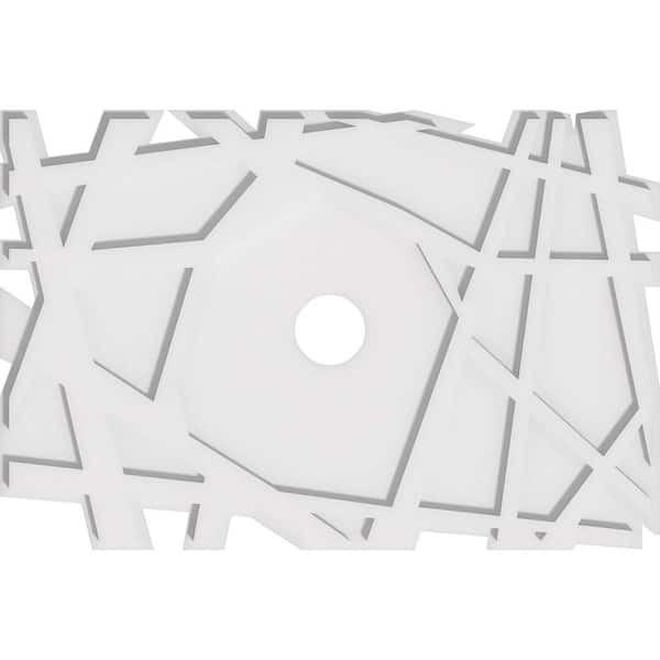 Ekena Millwork 28 in. W x 18-5/8 in. H x 3 in. ID x 1 in. P Novo Architectural Grade PVC Contemporary Ceiling Medallion