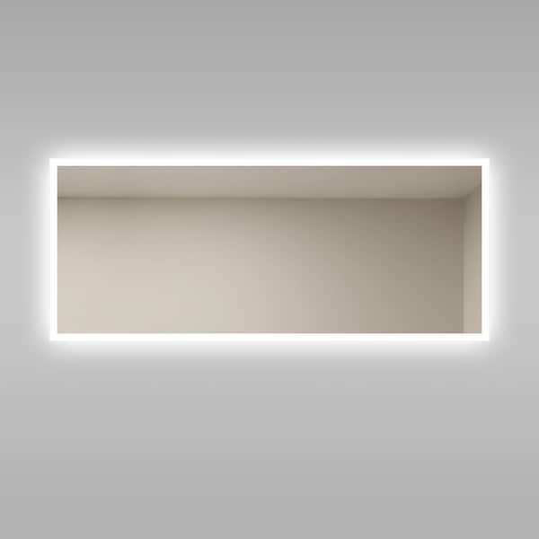 innoci-usa Hera 72 in. W x 30 in. H Large Rectangular Frameless Wall-Mounted Bathroom Vanity Mirror