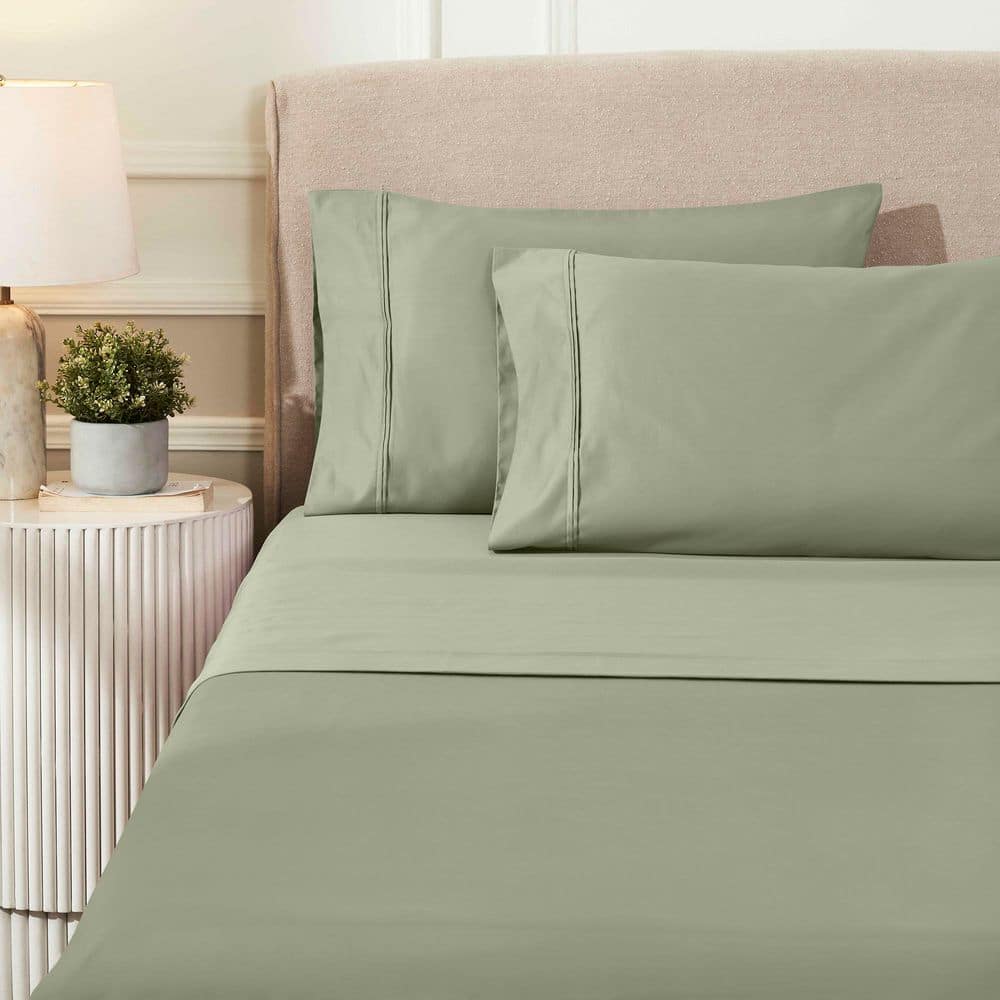 1200 Thread Count 4-Piece Sage Solid Egyptian Cotton Deep Pocket California King Sheet Set price history on PriceWatchPro